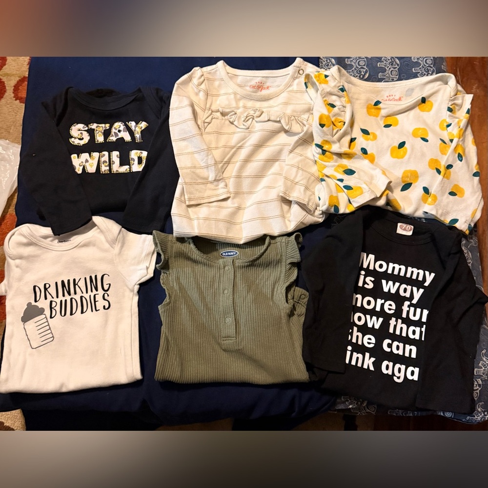 Assorted lot of baby girls size 3-6 month onesies Old Navy and Carters